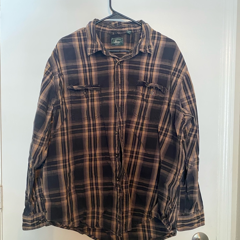 G.H. Bass & Co. Brown Plaid Men's Shirt